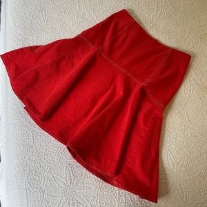 Coral Red Ralph Lauren Western Denim Skirt